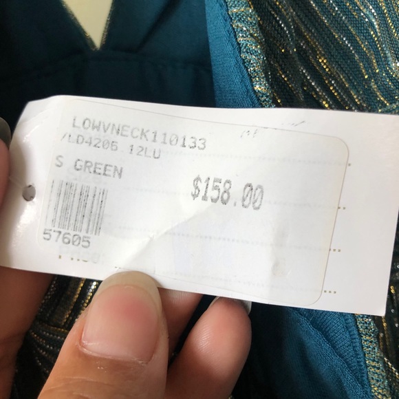 Iridescent Mermaid Green Blue Gown - Picture 10 of 10